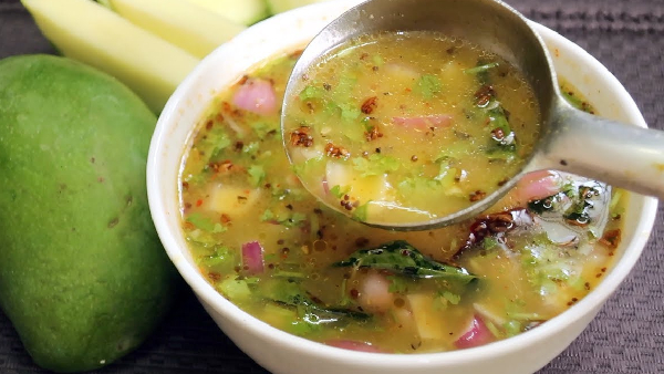 Smoky Spicy and Tangy Summer Special Authentic Mamidikaya Pachi pulusu Recipe in Telugu