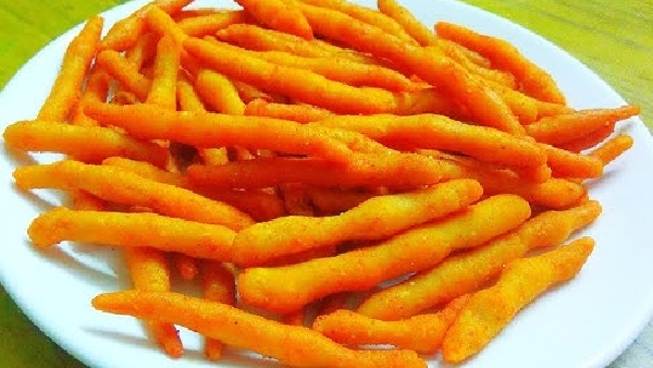 Holi Special Tasty and Healthy Zero Oil Air Fried Crispy Kurkure Recipe in Telugu