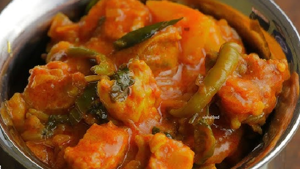 Sunday Special Tangy Spicy Raw Mango Mutton Curry Recipe in Telugu