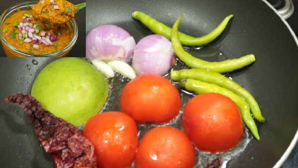 Summer Special Raw Mango Tomato Chutney Recipe in Telugu Perfect Side Dish for Rice Roti Dosa