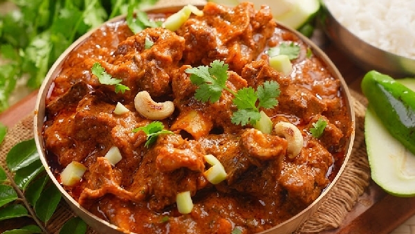 Sunday Special Tangy Spicy Raw Mango Mutton Curry Recipe in Telugu