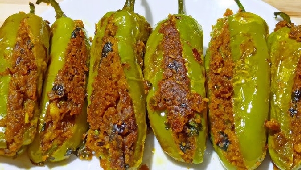 Quick and Easy Stuffed Mirchi Recipe in Telugu Perfect Side Dish for Dal Roti Rice