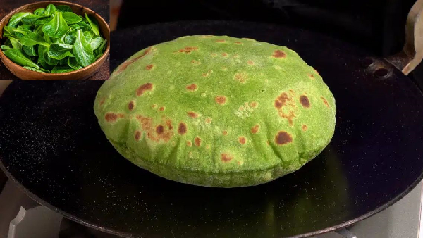 Fluffy Soft and Nutritious Palak Roti Recipe in Telugu