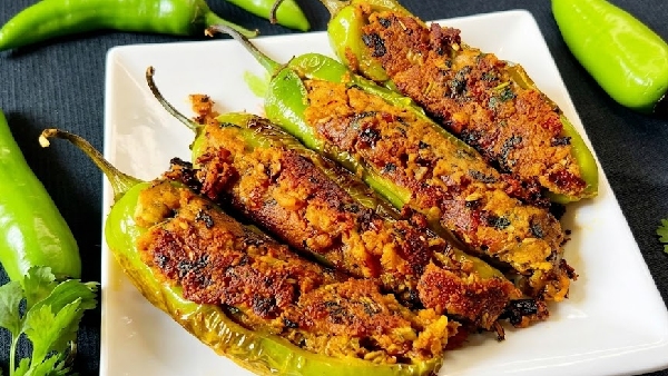 Quick and Easy Stuffed Mirchi Recipe in Telugu Perfect Side Dish for Dal Roti Rice