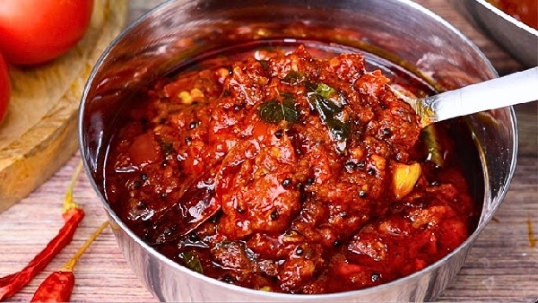 Long Lasting Tomato Pickle Recipe in Telugu Perfect Side Dish for Rice Idli and Dosa