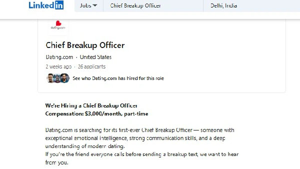 Chief Breakup Officer The Bizarre New Job Pays You Get 2 8 Lakhs a Month to Break Up with People