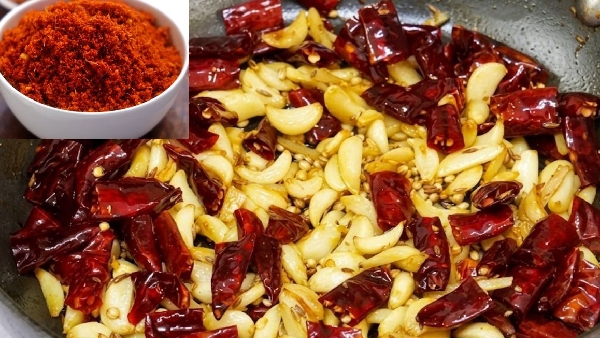 Make once store for a year traditional maharashtra garlic karam podi recipe in telugu