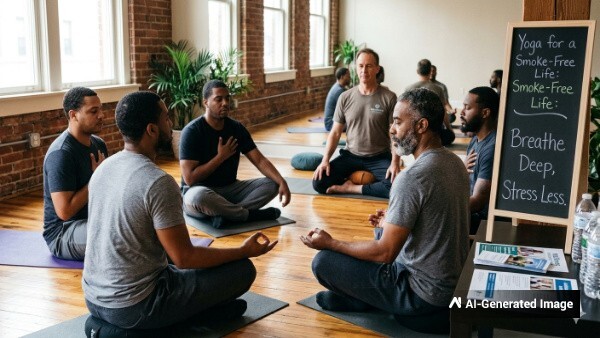 Practicing yoga daily can help overcome tobacco addiction and reduces stress and anxiety Practicing yoga daily can help overcome tobacco addiction and reduces stress and anxiety
