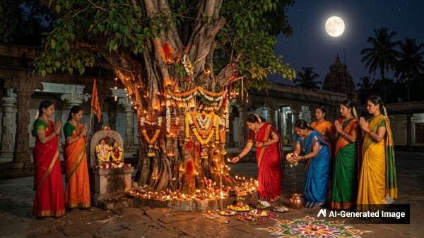 Worth and peace at home worshipping the Peepal tree on Ashadha Purnima