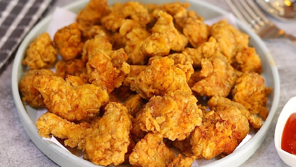 No Oil No Guilt Healthy KFC Style Popcorn Chicken Recipe in Telugu No Oil No Guilt Healthy KFC Style Popcorn Chicken Recipe in Telugu