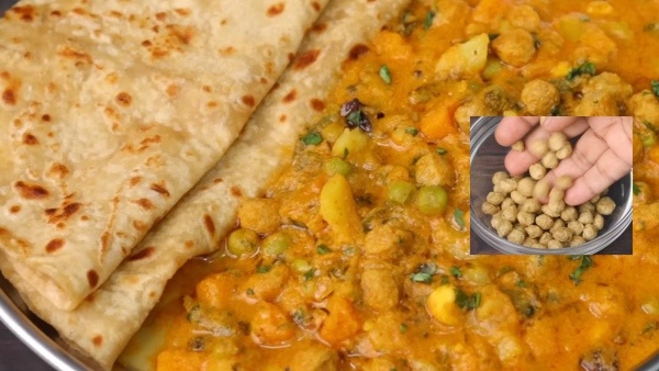 kurma with meal maker potato carrot and batani for chapathi and poori