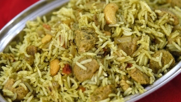 Protein Rich Soya Mint Rice Healthy Tasty Lunch Box Recipe for Kids in Telugu Protein Rich Soya Mint Rice Healthy Tasty Lunch Box Recipe for Kids in Telugu
