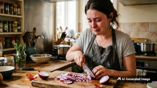 precautions should be taken to prevent tears while cutting onions