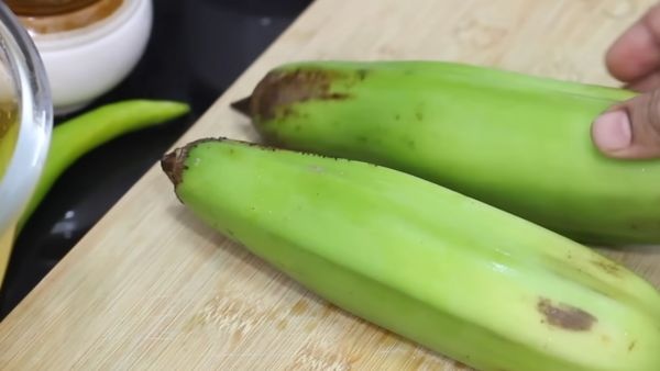 Raw banana curry with thick gravy for healthy digestion and lose weight Raw banana curry with thick gravy for healthy digestion and lose weight