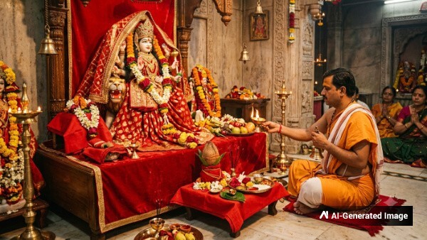 Hindu Tradition spiritual reasons behind red cloth used in pujas devotional events