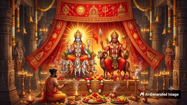 Hindu Tradition spiritual reasons behind red cloth used in pujas devotional events