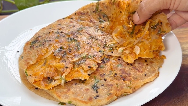No Veggies at Home Try this Super Soft Onion Paratha for Breakfast or Lunchbox Recipe in Telugu No Veggies at Home Try this Super Soft Onion Paratha for Breakfast or Lunchbox Recipe in Telugu