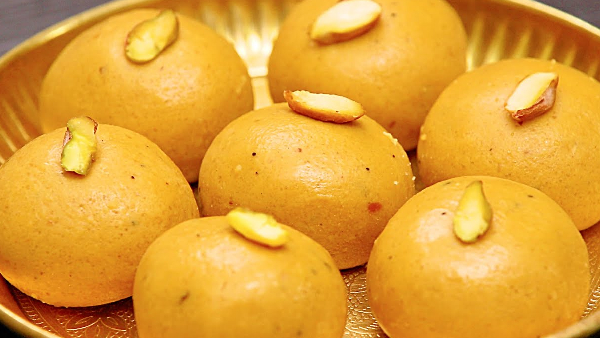 Raksha Bandhan 2026 Special Sweet Recipe Make Sweet Shop Style Besan Laddu at Home in Telugu