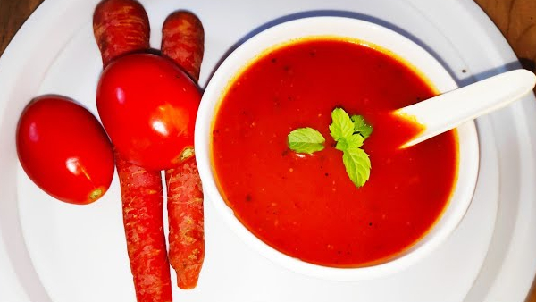 Delicious Healthy Carrot Tomato Soup Recipe in Telugu Better Eyesight Strong Immunity Many Benefits Delicious Healthy Carrot Tomato Soup Recipe in Telugu Better Eyesight Strong Immunity Many Benefits