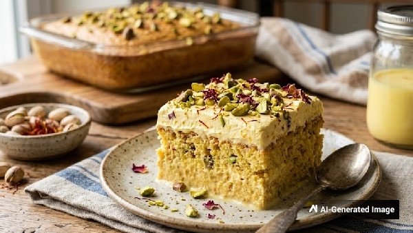 Rakhi Special Surprise Your Brother with a Homemade Saffron Pistachio Milk Cake Recipe in Telugu Rakhi Special Surprise Your Brother with a Homemade Saffron Pistachio Milk Cake Recipe in Telugu