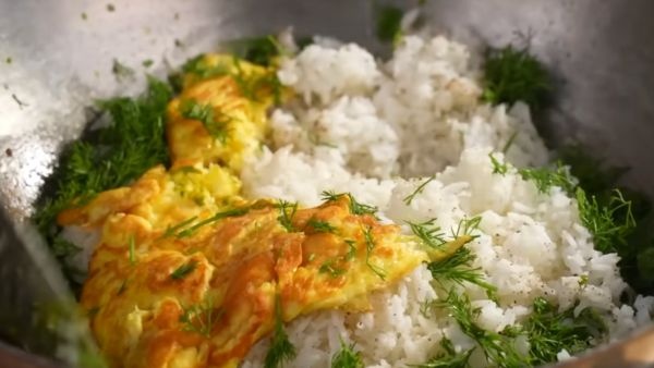 green egg rice with leftover rice healthy breakfast by adding mint leaves green egg rice with leftover rice healthy breakfast by adding mint leaves