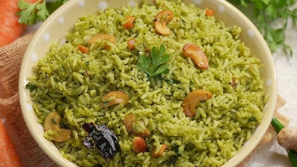 Got Leftover Rice Turn it into Delicious Healthy Coriander Rice for the Lunchbox