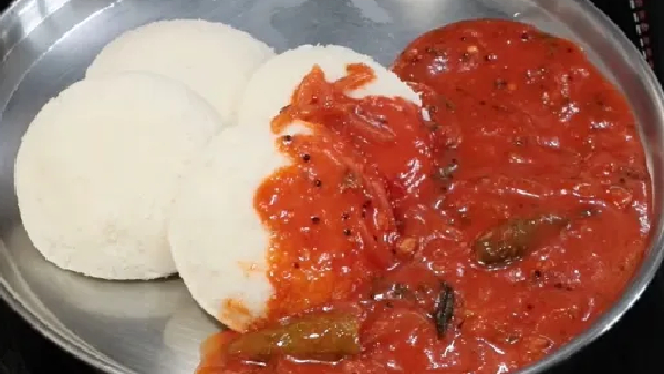 Tamil Nadu Street Style Tomato Gravy for Idli Recipe in Telugu