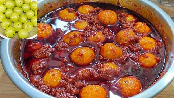 Authentic Andhra Style Usirikaya Nilva Pachadi Traditional Amla Pickle Recipe in Telugu
