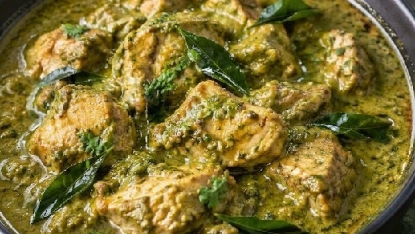 chicken nirvana recipe in telugu how to make super delicious green coconut chiken curry