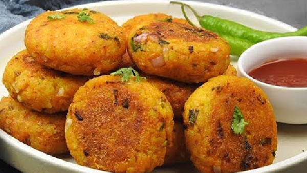 Zero oil snack how to make poha potato cutlet without oil recipe in telugu Zero oil snack how to make poha potato cutlet without oil recipe in telugu