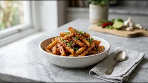 Snacks Honey Chilli Potato Recipe Sweet Spicy Street Style 011