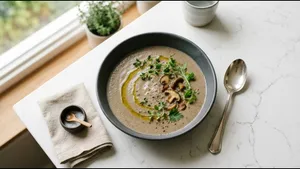 Breakfast Mushroom Soup Recipe Light Creamy Morning Bowl 011