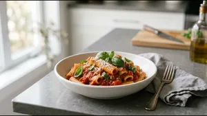Dinner Red Sauce Pasta Recipe Tangy Italian Classic 011