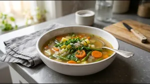 Lunch Vegetable Soup Recipe Light Healthy Meal 011