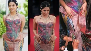 The Sustainable Cannes Look Everyone Is Talking About Disha Madans 80 Year Old Saree Gown