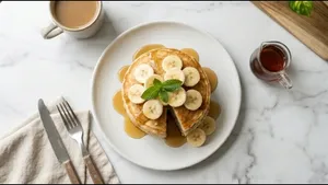 Breakfast Banana Pancake Recipe Soft Fluffy 011