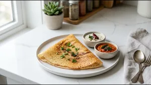 Breakfast Instant Dosa Recipe No Fermentation Trick 011