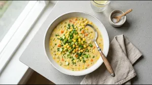 Lunch Sweet Corn Soup Recipe Light Comfort Meal 011