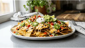 Snacks Nachos Recipe Cheesy Vegetable Loaded 011