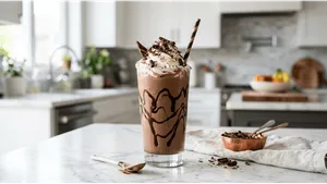 Breakfast Chocolate Milkshake Recipe Thick Creamy Cafe Style 011