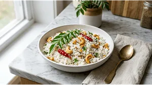 Dinner Coconut Rice Recipe South Indian Comfort Meal 011