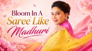 Before Maa Behen Drops On Netflix Madhuri Dixit Blooms In Sunset Hued Saree Straight Out Of A Dream