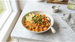 Lunch Mexican Rice Recipe Spicy One Pot Meal 011