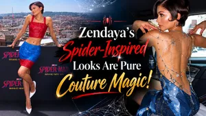 For Spider Man Brand New Day Promotions Zendaya Spins Stylish Web With Spider Inspired Dressing