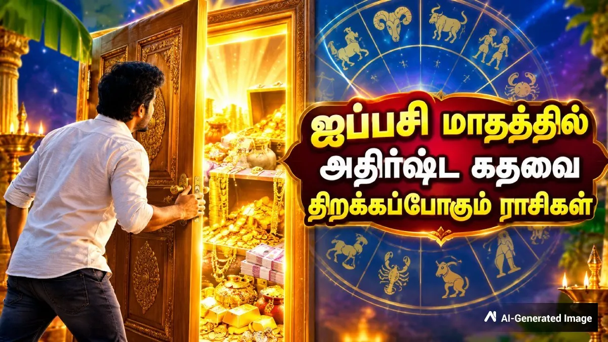 Aippasi Horoscope 2026: ஐப்பசி மாதத்தில் அதிர்ஷ்டக்கதவை திறக்கப்போகும் 4 ராசிகள் இவங்கதான் - உங்க ராசி என்ன?