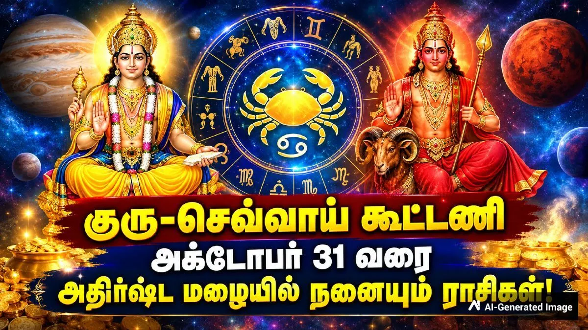 குரு-செவ்வாய் கூட்டணி.. அக்டோபர் 31 வரை இந்த 3 ராசிக்கு தொட்டதெல்லாம் வெற்றி கிடைக்கும்!