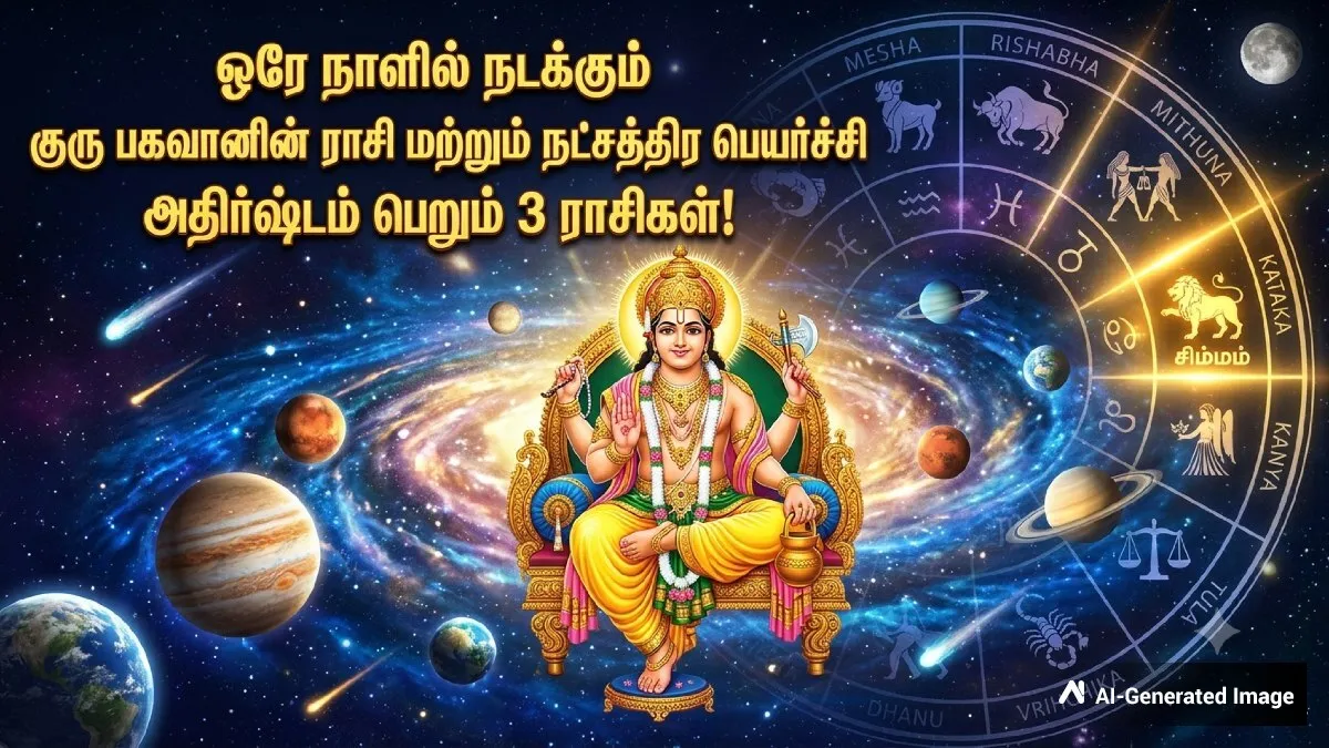 ஒரே நாளில் நடக்கும் குருபகவானின் ராசி மற்றும் நட்சத்திர பெயர்ச்சி: இந்த 3 ராசிக்கு அதிர்ஷ்ட கதவு திறக்கும்!