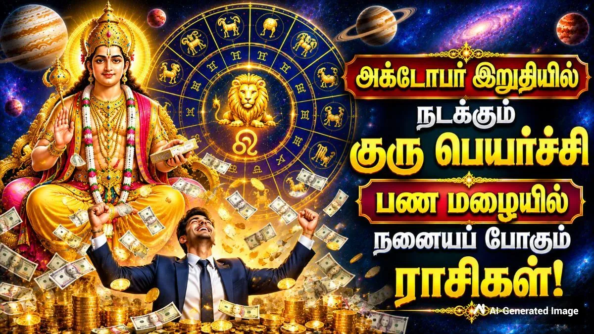 அக்டோபர் இறுதியில் நடக்கும் குரு பெயர்ச்சி: இந்த 4 ராசிக்கு கூரைய பிச்சுகிட்டு பணம் கொட்டப்போகுது!