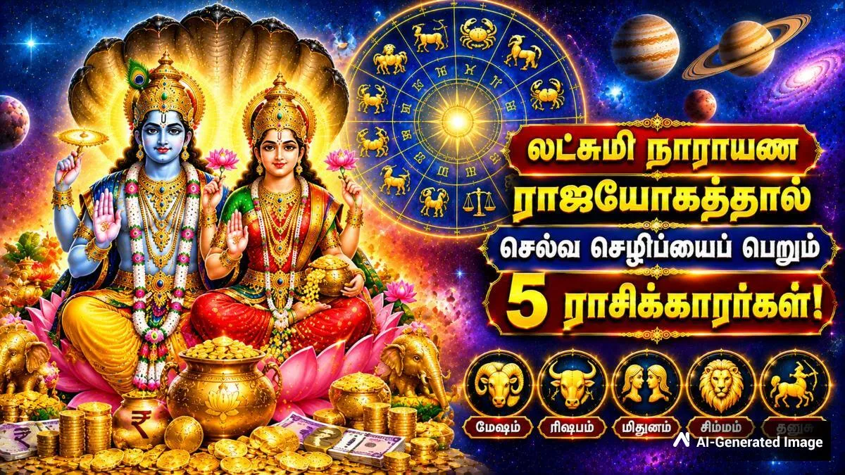 அக்டோபரில் உருவாகியுள்ள லட்சுமி நாராயண ராஜயோகம்: இந்த 5 ராசிக்கு பணம் சம்பாதிக்க புதிய வழி கிடைக்கும்!