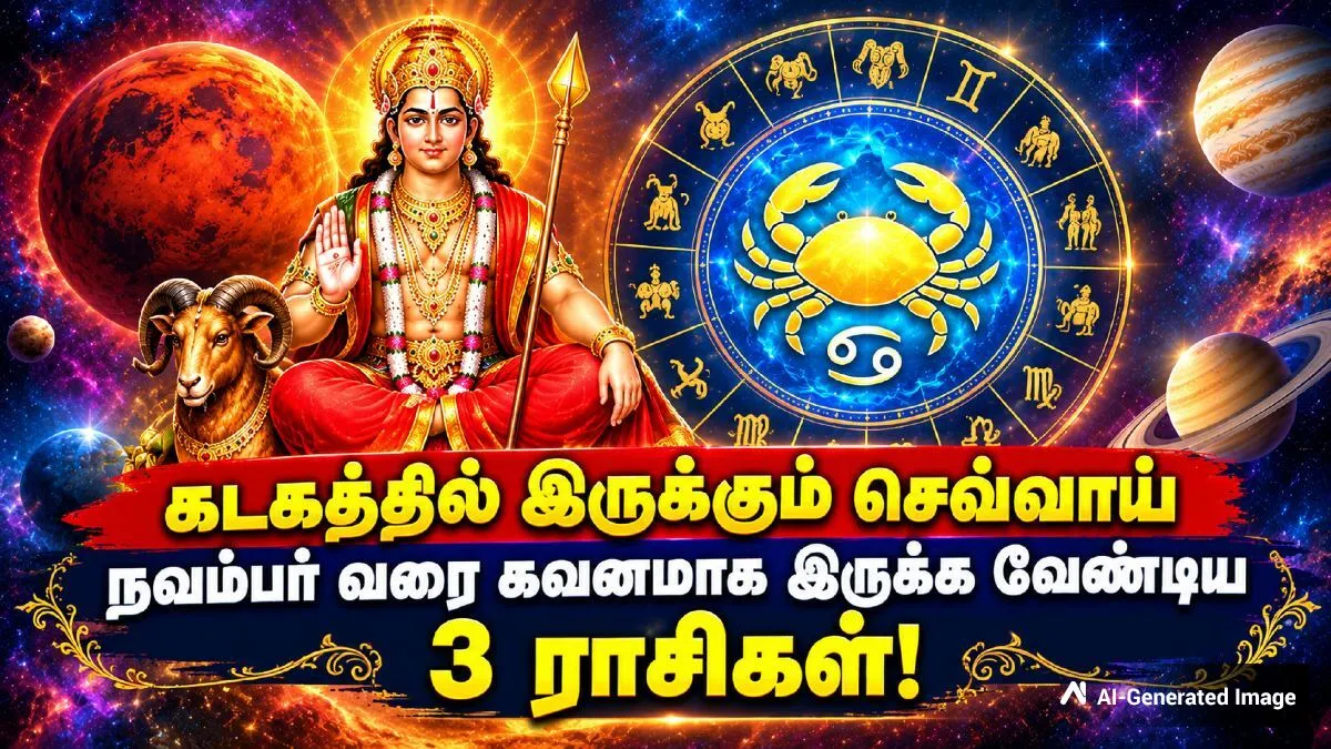 கடகத்தில் இருக்கும் செவ்வாய்: நவம்பர் வரை இந்த 3 ராசிக்காரங்க ஜாக்கிரதையா இருக்கணும்!